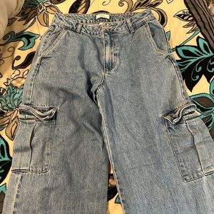 Light blue cargo boot leg Jeans